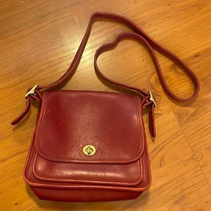 Vintage red leather coach purse